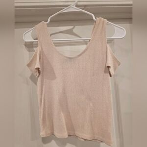 Hot Gal Cream Ribbed Crop Top